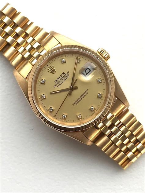 rolex damenuhr oyster perpetual datejust 18k gold mit diamanten|rolex datejust 31 yellow gold.